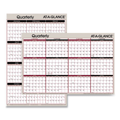 Vertical/horizontal Erasable Quarterly/monthly Wall Planner, 24 X 36, White/blue Sheets, 12-month (jan To Dec): 2023