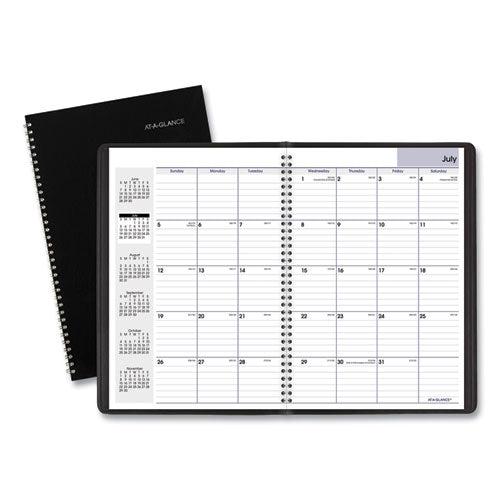 Dayminder Monthly Planner, Academic Year, Ruled Blocks, 12 X 8, Black Cover, 14-month (july To Aug): 2022 To 2023