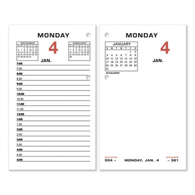 Two-color Desk Calendar Refill, 3.5 X 6, White Sheets, 2023