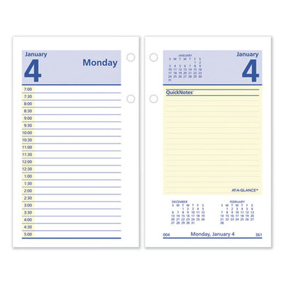 Quicknotes Desk Calendar Refill, 3.5 X 6, White Sheets, 2023