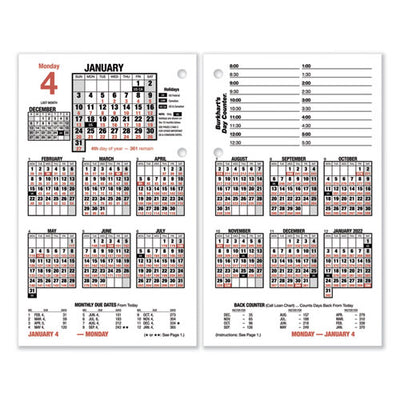 Burkhart's Day Counter Desk Calendar Refill, 4.5 X 7.38, White Sheets, 2023