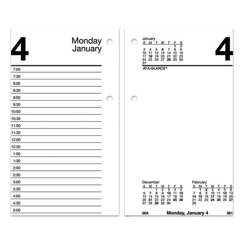 Desk Calendar Refill With Tabs, 3.5 X 6, White Sheets, 2023