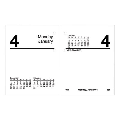 Compact Desk Calendar Refill, 3 X 3.75, White Sheets, 2023