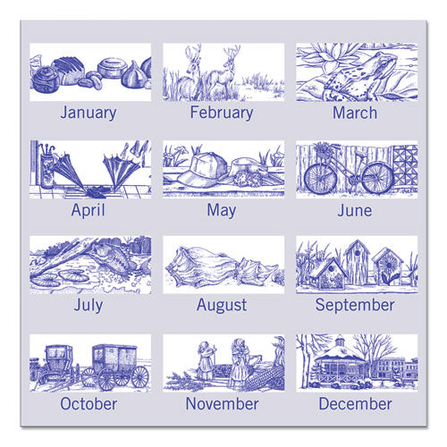 Illustrator’s Edition Wall Calendar, Victorian Illustrations Artwork, 12 X 12, White/blue Sheets, 12-month (jan-dec): 2023