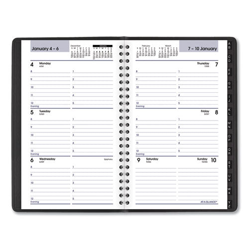 Dayminder Block Format Weekly Appointment Book, Tabbed Telephone/add Section, 8.5 X 5.5, Black, 12-month (jan-dec): 2023