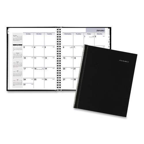 Dayminder Hard-cover Monthly Planner With Memo Section, 8.5 X 7, Black Cover, 12-month (jan To Dec): 2023