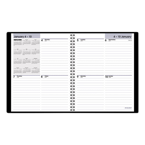 Dayminder Open-schedule Weekly Appointment Book, 8.75 X 7, Black Cover, 12-month (jan To Dec): 2023