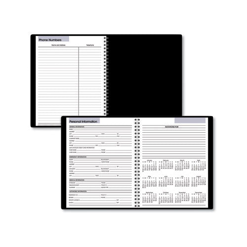 Dayminder Open-schedule Weekly Appointment Book, 8.75 X 7, Black Cover, 12-month (jan To Dec): 2023