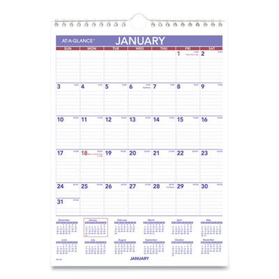 Monthly Wall Calendar With Ruled Daily Blocks, 8 X 11, White Sheets, 12-month (jan To Dec): 2023