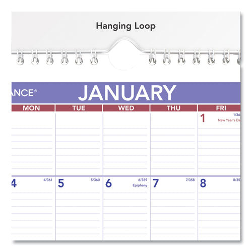 Monthly Wall Calendar With Ruled Daily Blocks, 8 X 11, White Sheets, 12-month (jan To Dec): 2023
