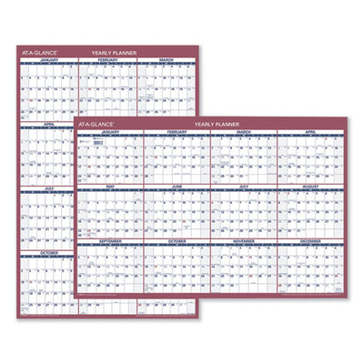 Vertical/horizontal Wall Calendar, 24 X 36, White/blue/red Sheets, 12-month (jan To Dec): 2023