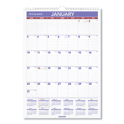 Monthly Wall Calendar With Ruled Daily Blocks, 12 X 17, White Sheets, 12-month (jan To Dec): 2023