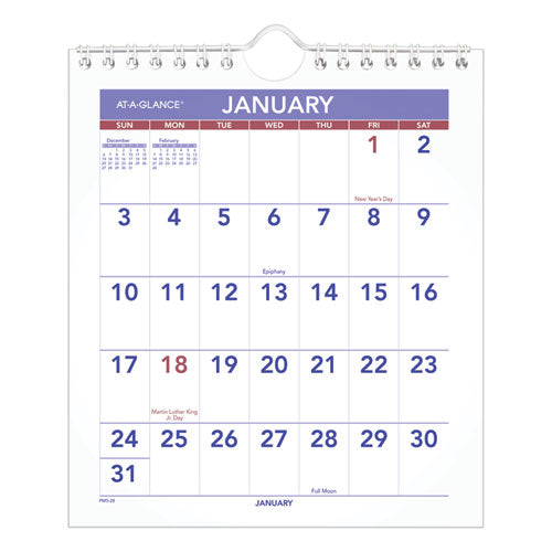 Mini Monthly Wall Calendar With Fold-out Easel, 7 X 8, White Sheets, 12-month (jan To Dec): 2023