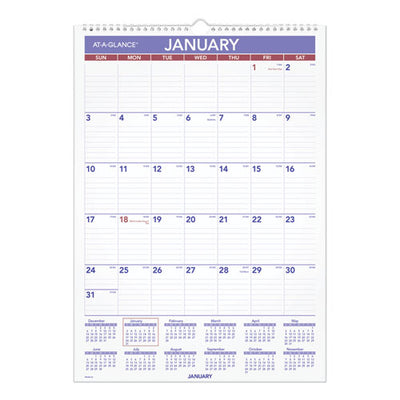 Erasable Wall Calendar, 12 X 17, White Sheets, 12-month (jan To Dec): 2023