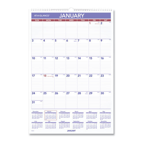 Erasable Wall Calendar, 15.5 X 22.75, White Sheets, 12-month (jan To Dec): 2023
