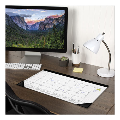 Contemporary Monthly Desk Pad, 18 X 11, White Sheets, Black Binding/corners,12-month (jan To Dec): 2023
