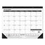 Academic Year Ruled Desk Pad, 21.75 X 17, White Sheets, Black Binding, Black Corners, 16-month (sept To Dec): 2022 To 2023