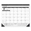 Ruled Desk Pad, 24 X 19, White Sheets, Black Binding, Black Corners, 12-month (jan To Dec): 2023