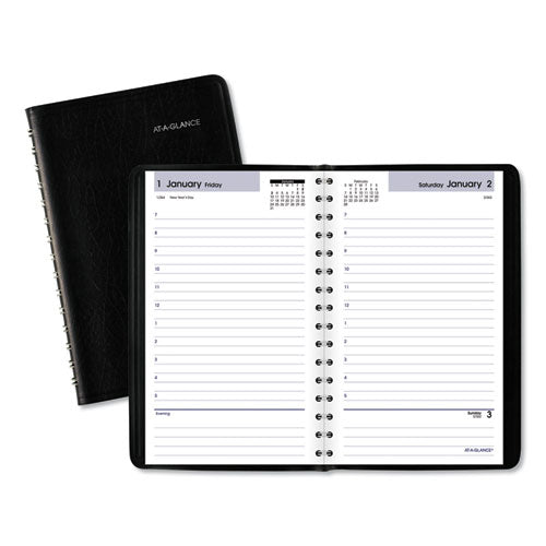 Dayminder Daily Appointment Book, 8 X 5, Black Cover, 12-month (jan To Dec): 2023