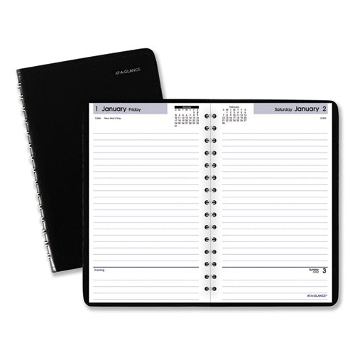 Dayminder Daily Appointment Book, 8 X 5, Black Cover, 12-month (jan To Dec): 2023