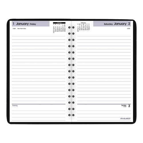 Dayminder Daily Appointment Book, 8 X 5, Black Cover, 12-month (jan To Dec): 2023