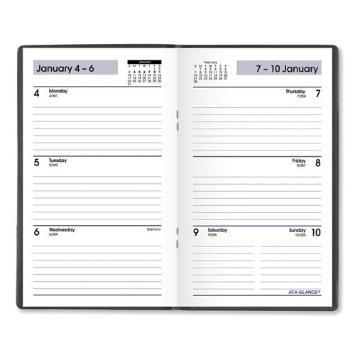 Dayminder Weekly Pocket Planner, 6 X 3.5, Black Cover, 12-month (jan To Dec): 2023