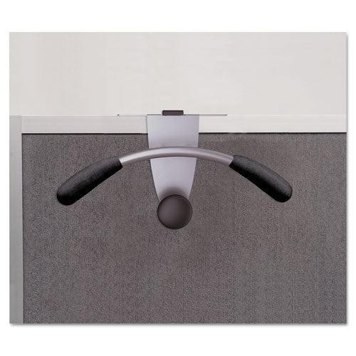 Hanger Shaped Partition Coat Hook, Metal/foam/abs, Silver/black