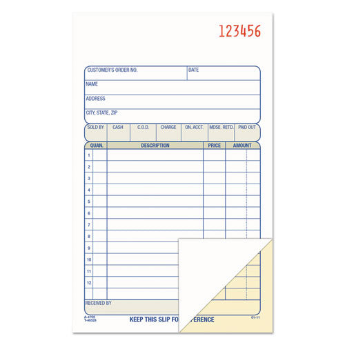 2-part Sales Book, 12 Lines, Two-part Carbon, 6.69 X 4.19, 50 Forms Total