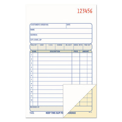 2-part Sales Book, 12 Lines, Two-part Carbon, 6.69 X 4.19, 50 Forms Total