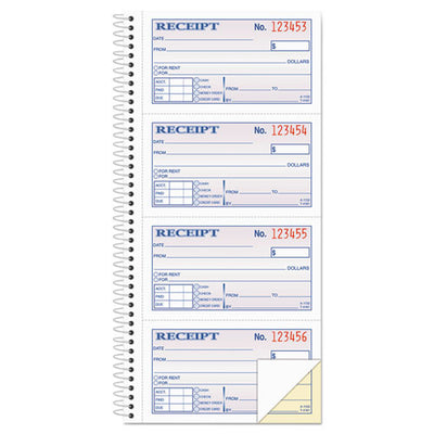 2-part Receipt Book, Two-part Carbonless, 4.75 X 2.75, 4 Forms/sheet, 200 Forms Total