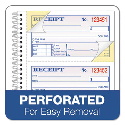 2-part Receipt Book, Two-part Carbonless, 4.75 X 2.75, 4 Forms/sheet, 200 Forms Total