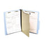 Colorlife Presstex Classification Folders, 3" Expansion, 2 Dividers, 6 Fasteners, Letter Size, Light Blue Exterior, 10/box