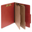 Pressboard Classification Folders, 3" Expansion, 2 Dividers, 6 Fasteners, Legal Size, Earth Red Exterior, 10/box