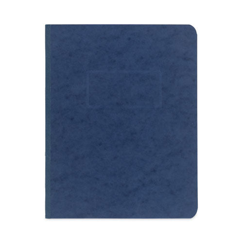 Pressboard Report Cover With Tyvek Reinforced Hinge, Two-piece Prong Fastener, 3" Capacity, 8.5 X 11, Dark Blue/dark Blue