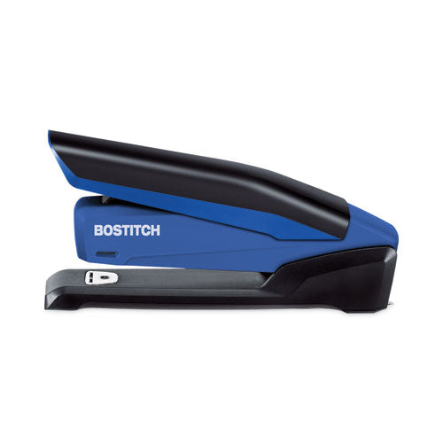 Inpower Spring-powered Desktop Stapler With Antimicrobial Protection, 20-sheet Capacity, Blue/black