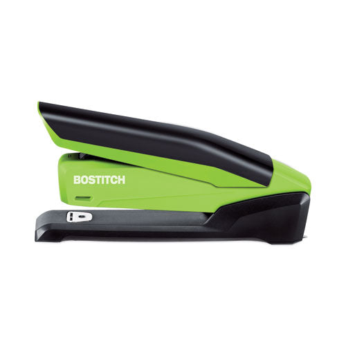 Inpower Spring-powered Desktop Stapler With Antimicrobial Protection, 20-sheet Capacity, Green/black