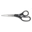 Kleenearth Basic Plastic Handle Scissors, 8" Long, 3.25" Cut Length, Black Straight Handle