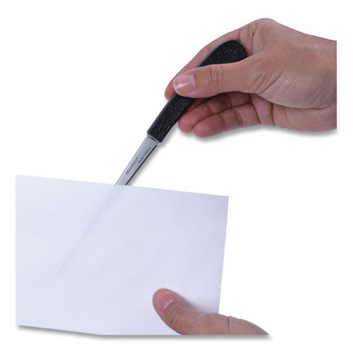 Serrated Blade Hand Letter Opener, 8", Black