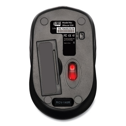 Imouse S50 Wireless Mini Mouse, 2.4 Ghz Frequency/33 Ft Wireless Range, Left/right Hand Use, Black