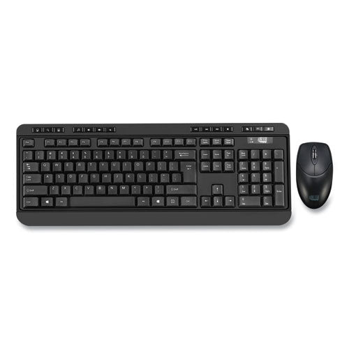 Wkb-1320cb Antimicrobial Wireless Desktop Keyboard And Mouse, 2.4 Ghz Frequency/30 Ft Wireless Range, Black