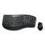 Wkb1500gb Wireless Ergonomic Keyboard And Mouse, 2.4 Ghz Frequency/30 Ft Wireless Range, Black