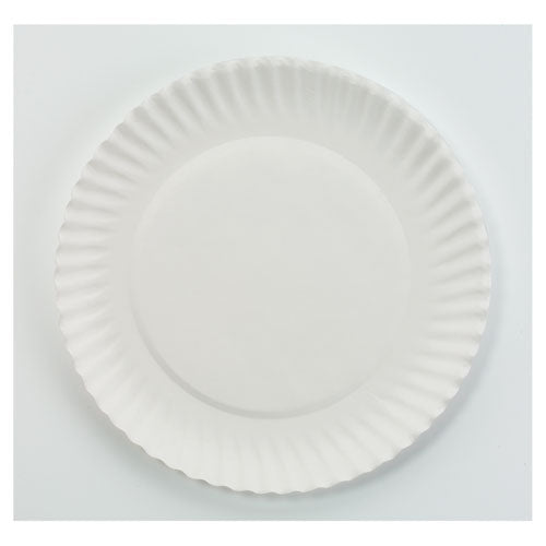 White Paper Plates, 6" Dia, 100/pack, 10 Packs/carton