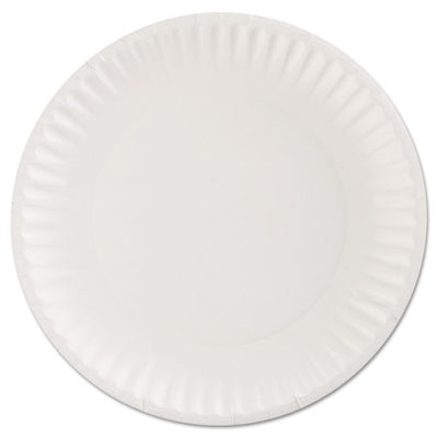Paper Plates, 9" Dia, White, 100/pack, 12 Packs/carton