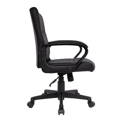 Alera Breich Series Manager Chair, Supports Up To 275 Lbs, 16.73" To 20.39" Seat Height, Black Seat/back, Black Base