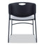 Alera Resin Stacking Chair, Supports Up To 275 Lb, 18.50" Seat Height, Black Seat, Black Back, Black Base, 4/carton