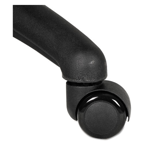 Dual Wheel Hooded Casters, Grip Ring Type B Stem, 1.5" Hard Nylon Wheel, Matte Black, 5/set