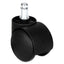 Dual Wheel Hooded Casters, Grip Ring Type B Stem, 2" Soft Nylon Wheel, Black, 5/set