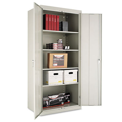 Assembled 42" High Heavy-duty Welded Storage Cabinet, Two Adjustable Shelves, 36w X 18d, Putty