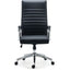 Alera Eddleston Leather Manager Chair, Supports Up To 275 Lb, Black Seat/back, Chrome Base