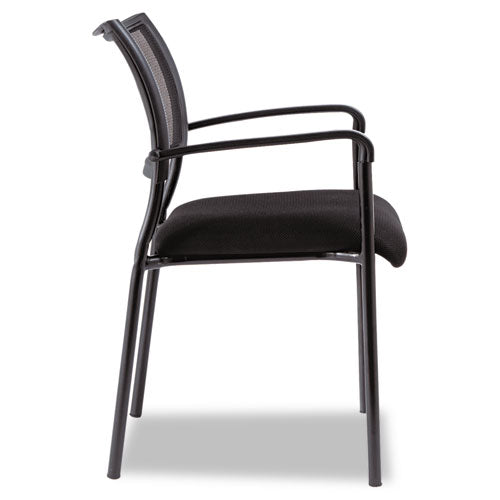 Alera Eikon Series Stacking Mesh Guest Chair, 20.86" X 24.01" X 33.07", Black Seat, Black Back, Black Base, 2/carton